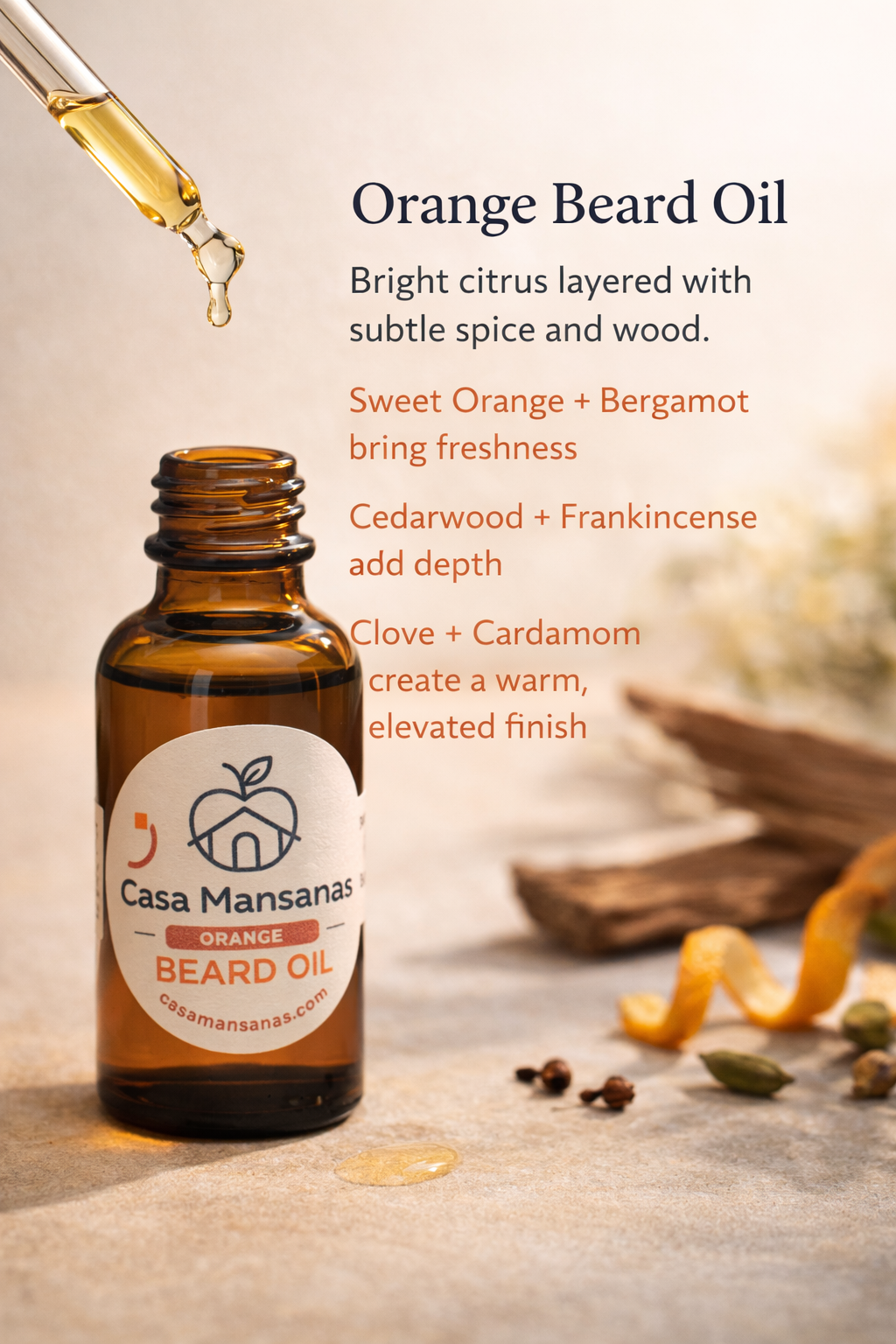 Warm Spiced Beard Oil (Orange)